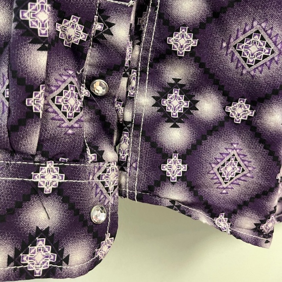 Cowgirl Hardware Purple Patterned Western Shirt - Picture 10 of 10